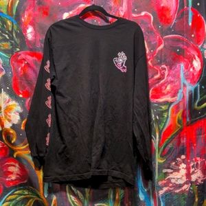 AUTHENTIC Santa Cruz long slv tee men's large, graphics front, back, & on slvs.